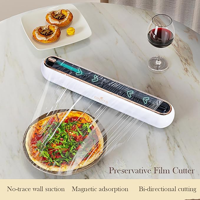 EasyCutter- The Premium Effortless Cling Film Dispenser for Every Kitchen by COZYTO (Classic Black)