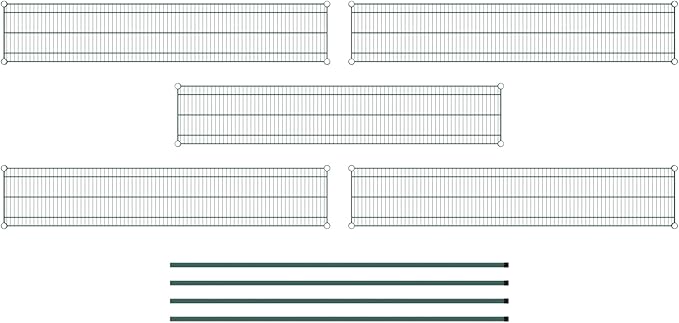 Commercial NSF Listed Green Epoxy Stationary Wire Shelving Kit 14" x 72" x 74", with 5 Shelves Perfect for Warehouse, Walk-in Refrigerator, Freezer, Grocery Store, Restaurant, Dishroom