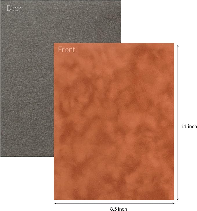 S.E.I Mocha Velvet Paper, Felt Fabric For Drawer and Jewelry Box Liner, 8.5" x 11" - 12 Sheets