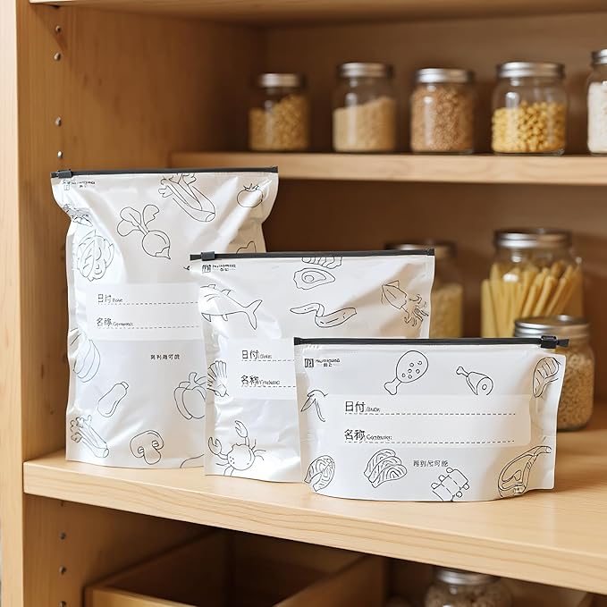 Reusable Aluminum Foil Sealable Storage Bags - aluminum foil Freezer Bags, reusable freezer food grade fresh keeping and meal prep,Suitable for Vegetable, Fruit, Meat, and More (Large-10pcs)