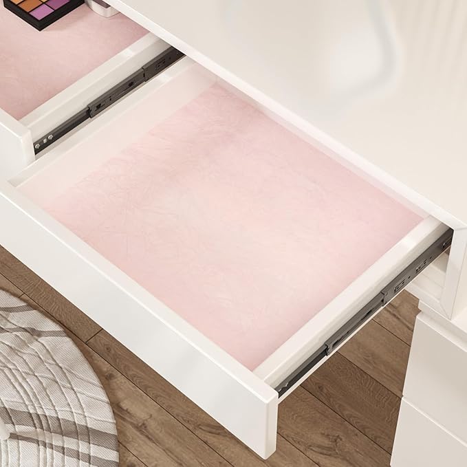 CHIHUT 12''x100'' Light Pink Felt Fabric Velvet Flocking Liner for Jewelry Box Shelf Liners Crafts Self Adhesive Velvet Drawer Liner Roll Thick Soft Velvet Flock Contact Paper for Dressers Cabinets