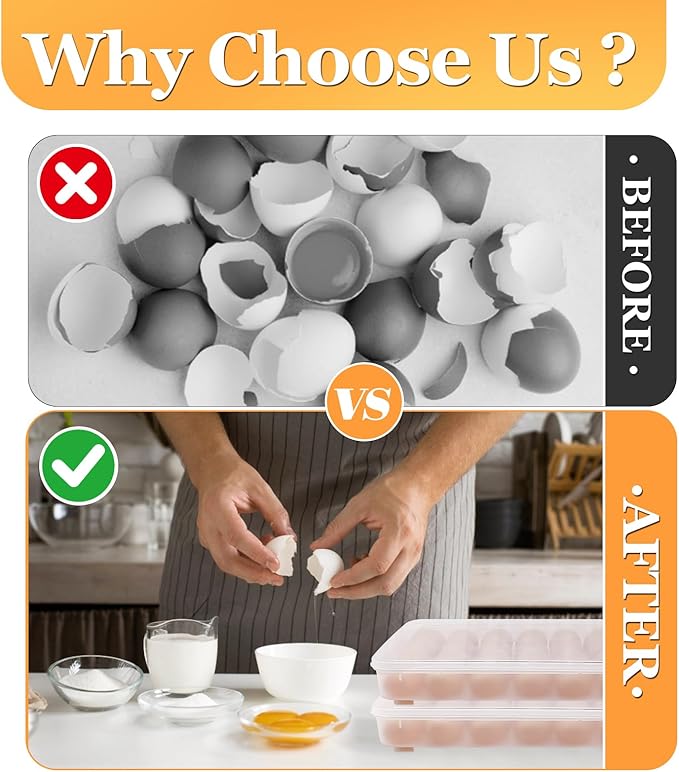 Cmaqpw 2 Pack Deviled Egg Containers with Lid,Stackable Plastic Egg Holder for 48 Eggs,Clear Egg Storage Carrier for Fridge,Easter,Thanksgiving Party Kitchen Supplies