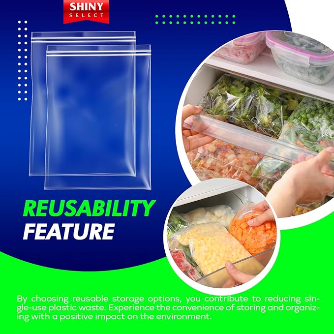 [12 COUNT] Double Zipper Jumbo Bags, 16x18, 2 Mil Thick, 2 MILL -3-Gallon - Heavy Duty Durable Storage Bags for Baby Items, School Supplies, Pants, Bedsheets, Pillowcases, Snacks, Meat Marinate