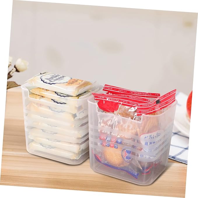 ULTECHNOVO 6pcs Translucent Fridge Organizer Bins Hanging Storage Boxes for Refrigerator for Kitchen Pantry Easy Access Shaped Design for Fruits Vegetables and Spices