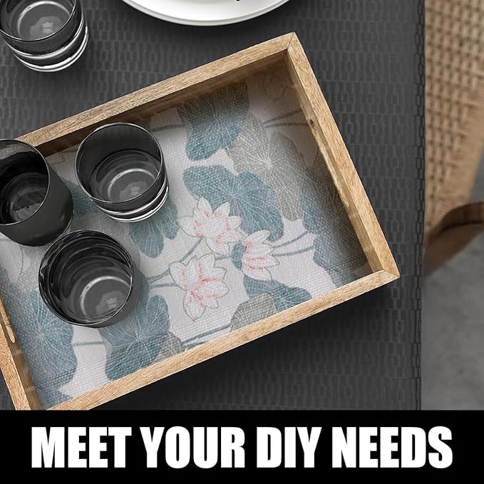 Amiitay Shelf and Drawer Liner for Cabinets, Non-Adhesive and Strong Non-Slip Lotus Flower Shelf Cabinet Drawer Liners for Kitchen,Table,Bookshelves,Waterproof Cupboard Liners,12IN x 10FT