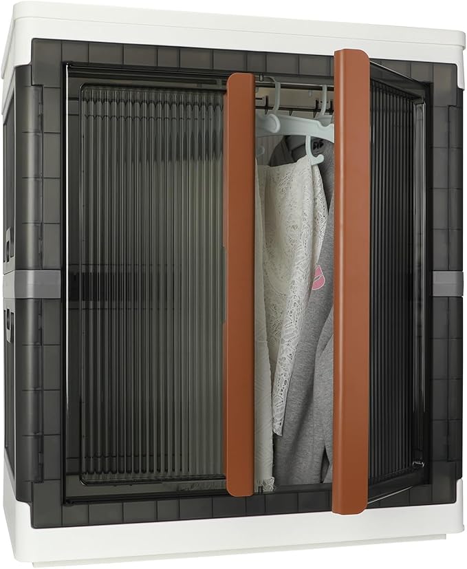 Wardrobe, Closet, Collapsible Storage Cabinet, Useful Box with Large Capacity, 37.5 Gal (142 L), Stackable, Easy Storage of Clothing, Installation Free