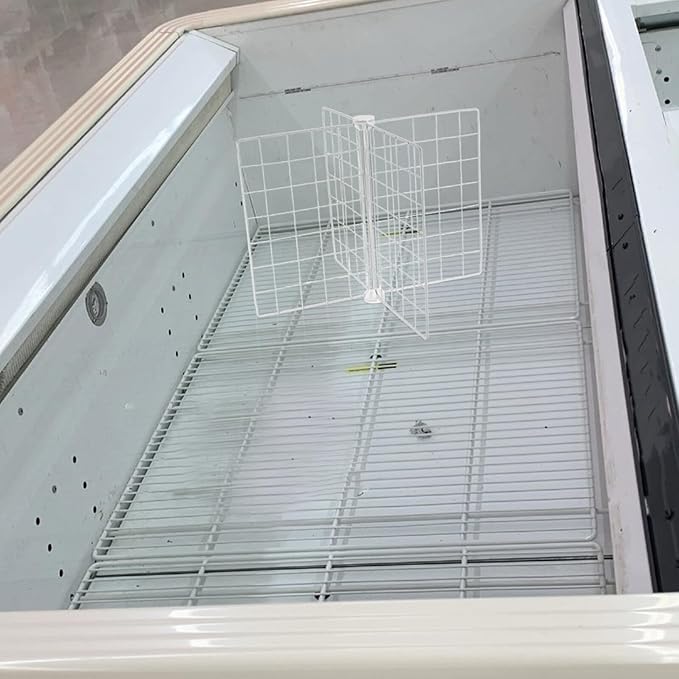 Freezer Separator Divider Wire Rack, 4-compartment Iron Wire Fridge Partition Organizer, 41x41x32cm Metal Storage Basket for Refrigerator and Deep Freezer Organization