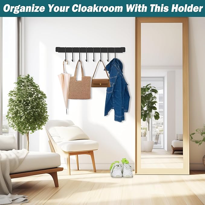 Wall-Mounted Utensil Rack Hanger Steel-made Kitchen Utensil Rack Organizer Pot Pans Wall Hanger Holder for Rustic Iron Kitchen Organizer with Ten Hanging Hooks（2 Pack）