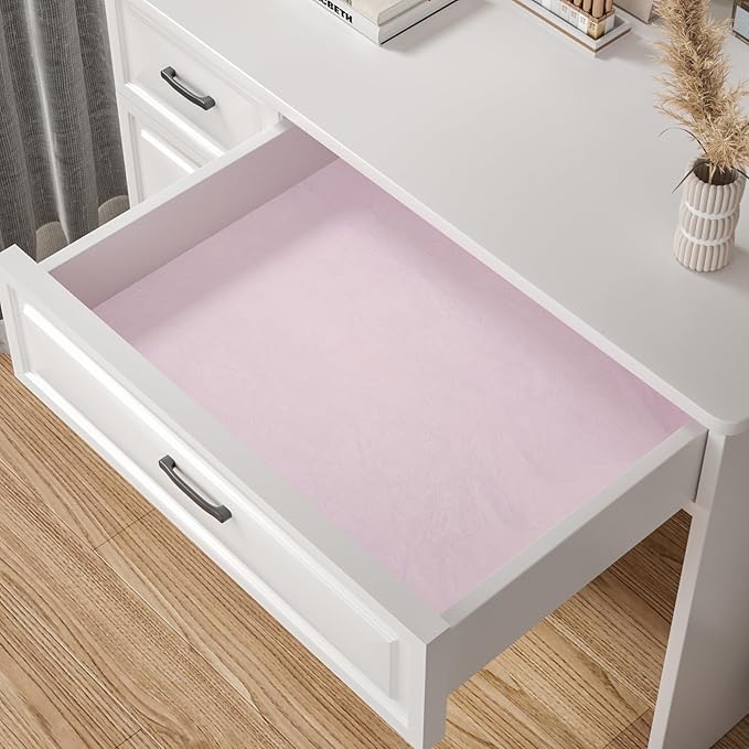 CHIHUT 12''x100'' Pink Self Adhesive Felt Fabric Velvet Flocking Liner for Jewelry Drawer Craft Removable Soft Fabric Velvet Flock Contact Paper Roll Solid Pink Wallpaper for Bedroom Dresser Cabinet