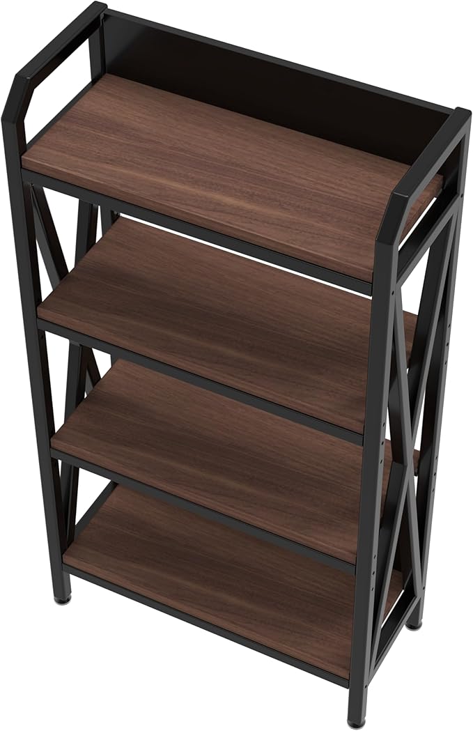 56.30'' Bakers Rack 4-Level Storage Shelves Metal and Wooden Kitchen Shelves, Kitchen Organizers and Storage, for Garage, Pantry, Bathroom, Closet (4-Tier 56.3" H x 33.5" W x 15.8" D)