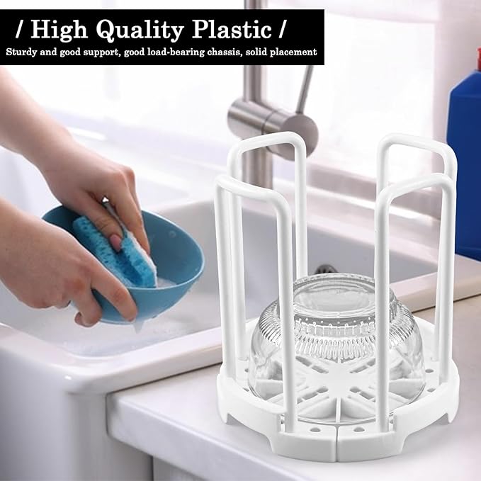 Bowl Rack, Adjustable Plate Holders, Dish Holder, Plate Dish Rack with Handle for Kitchen Bowl Organizer