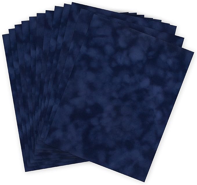 S.E.I Navy Velvet Paper, Felt Fabric For Drawer and Jewelry Box Liner, 8.5" x 11" - 12 Sheets