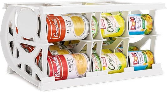 Shelf Reliance Cansolidator Pantry - 1-Pack Can Organizer for Pantry, Stackable Soda Can Storage for Kitchen, Holds 40 Cans of Food or Soda