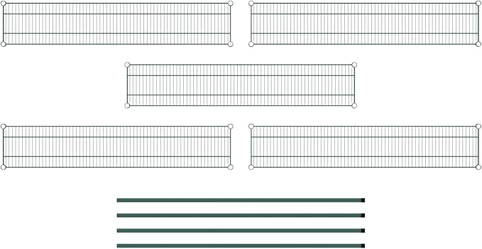 Commercial NSF Listed Green Epoxy Stationary Wire Shelving Kit 12" x 60" x 64", with 5 Shelves Perfect for Warehouse, Walk-in Refrigerator, Freezer, Grocery Store, Restaurant, Dishroom