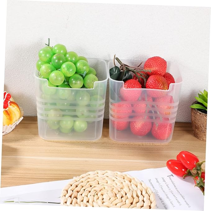 ERINGOGO 2pcs Translucent Fridge Side Door Storage Box Vertical Refrigerator Organizer Bins for Home Kitchen for Seasoning Vegetables and Fruits Storage Easy