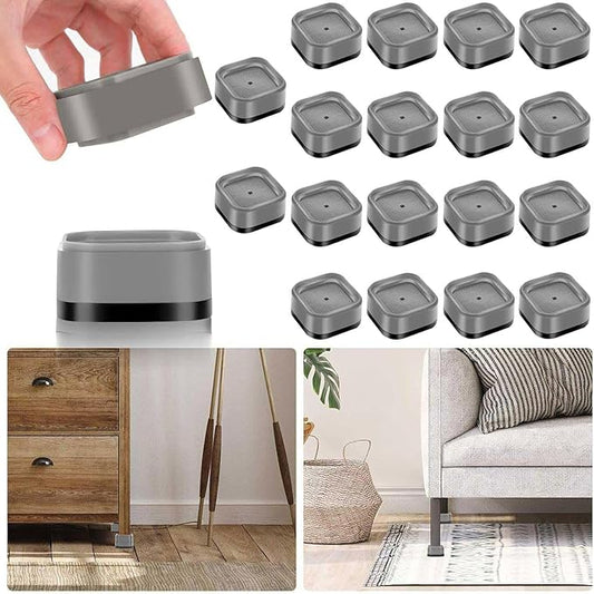 18 Pack Furniture Risers 1, 2 or 3 Inch, Adjustable Bed Risers Heavy Duty For Table Desk Couch Chair Sofa Cabinet Bed Legs Dorm, Square Stackable Bed Raisers Blocks Lift Height 1", 2" or 3", Grey