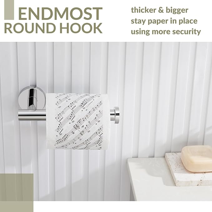 Toilet Paper Holder Polished Chrome, APLusee 304 Stainless Steel Tissue Roll Hanger, Round TP Roll Dispenser for Bathroom Kitchen Washroom, Wall Mount