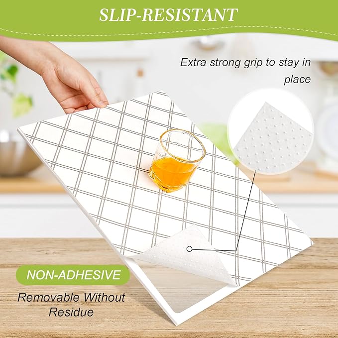 Cooyes 6pcs 12" x 24" Refrigerator Drawer Liners, Fridge Organizers and Storage, Washable Absorbent Fridge Bin Liners, Refrigerator Shelf Mats Air Circulating Non-Slip Non-Adhesive