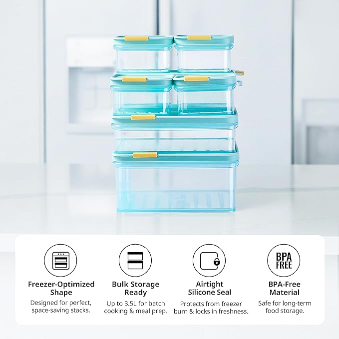 LocknLock HFL101 Freezer Fit Plastic Food Storage Container with Lid for Kitchen, Lunch, Meal Prep, and Leftovers, BPA-Free, Airtight, Leakproof, Microwave, Dishwasher-Safe, 450ml