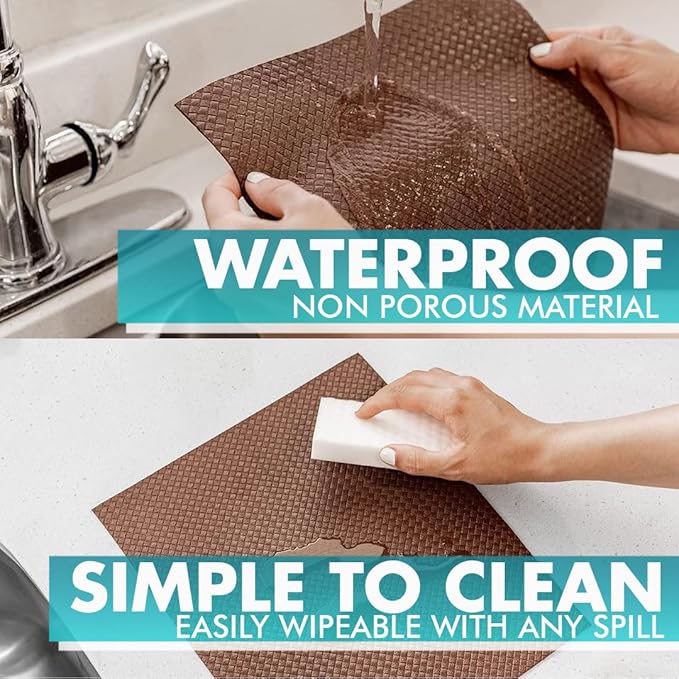Shelf Liner, Drawer Liner & Kitchen Cabinet Liner – Thick Waterproof Rubber Refrigerator Liners, Fridge Mat, Wire Shelf Cover for Dresser, Pantry, Bathroom, Closet & Toolbox