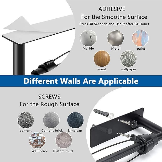 Black Paper Towel Holder Under Cabinet, Single Hand Operable Wall Mount Paper Towel Roll Holder with Damping Effect, Self-Adhesive or Drilled for Kitchen Bathroom, SUS304 Stainless Steel