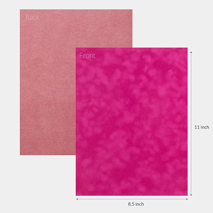 S.E.I Raspberry Velvet Paper, Felt Fabric For Drawer and Jewelry Box Liner, 8.5" x 11" - 12 Sheets