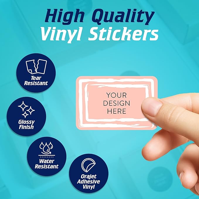 100 Custom Vinyl Stickers - Upload Your own Image, Text, Design, Logo - Personalized Logo Labels for Handmade, Packaging, Bottle, Jars, Candle, Brand Stickers (Peach, 6x4)