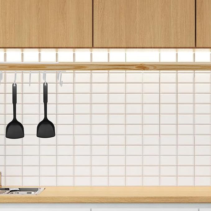 SAFIGLE Under Cabinet Mug Hooks Rack White Iron Kitchen Utensil Holder Rack Space-Saving Cup Drainer Organizer for Household Kitchen Storage