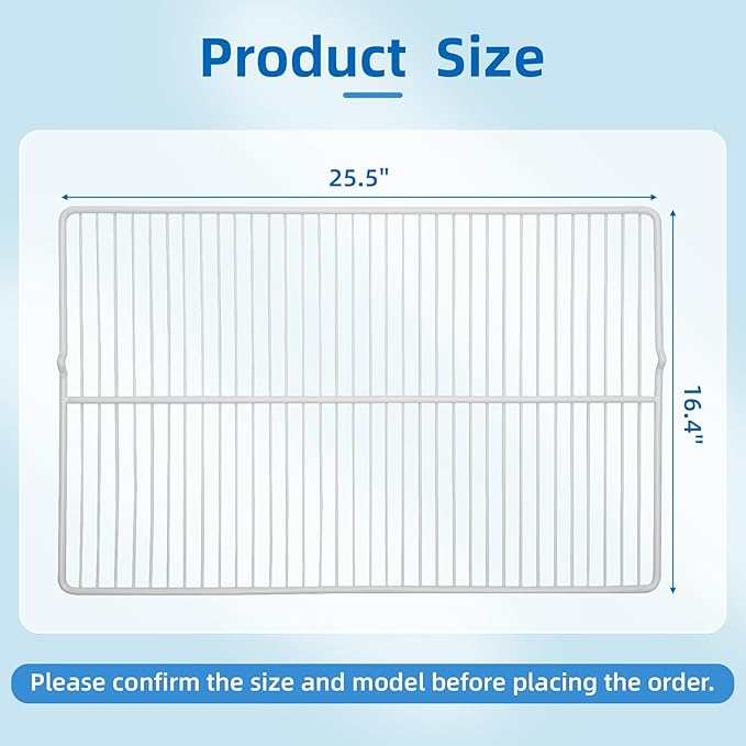 Upgrade 240360908 Food Grade 304 Stainless Steel Refrigerator Shelf Fits Frigidaire, Kenmore. 25.5" x 16.5" 240360908 Wire Shelf Replaces AP5805565, EAP9492365,240360905, 240360901, 3189137 (1 Packs)