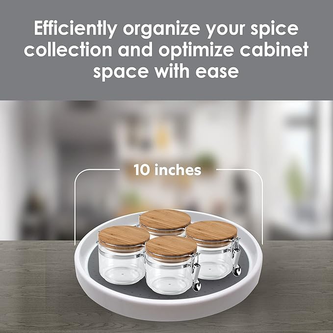 Gadgetime USA 2 Pack Lazy Susan Turntable, 10 inches Non-Skid Rotating Spice Rack, Spinning Organizer for Kitchen, Cabinet, Pantry, Fridge, Bathroom Vanity, Countertop