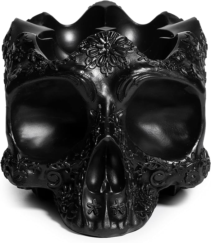 Gute Skull Egg Holder Container Bowl 6" H Half Dozen Decorative Skeleton Egg Keeper Storage Display Organizer Serveware Kitchen Countertop Breakfast Serving Dish Gift