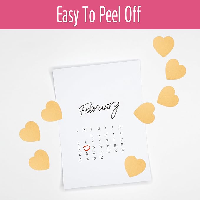 500 Heart Shaped Kraft Stickers, Natural Brown Round Blank Labels with Permanent Adhesive Color Code Kraft Stickers with Perforation Line for Crafts, Organizing, Personal and Business Use (Each 1.5")