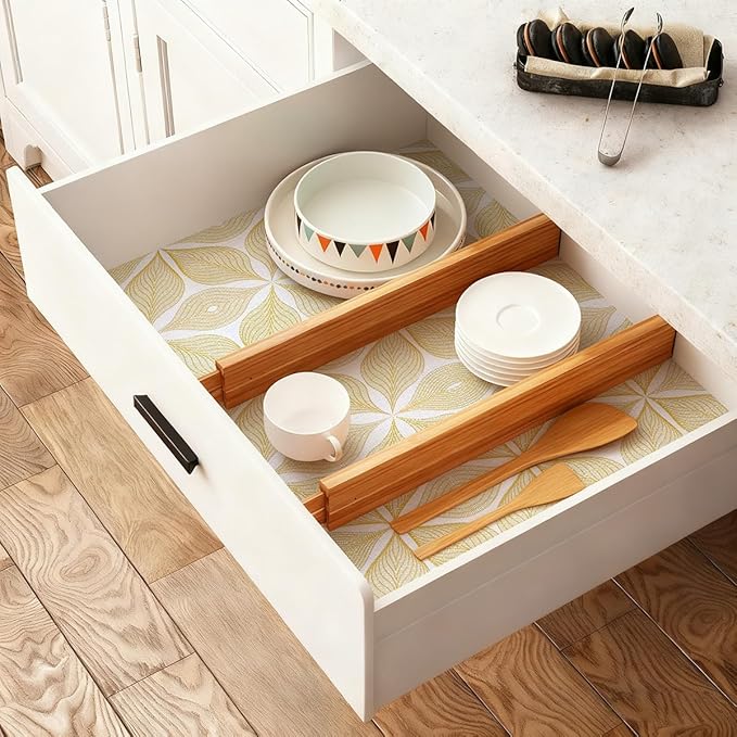 Drawer and Shelf Liner for Kitchen Cabinets Non Adhesive Cabinet Liner Strong Grip Waterproof Kitchen Drawer Liner for Shelves,Refrigerator,Dresser,Cupboard Liners,Easy to Clean 12In x 20Ft