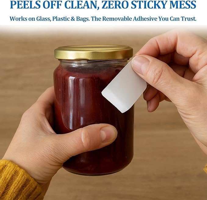 500 Pack Blank Removable Freezer Labels Food Labels for Containers, Pantry Organization Waterproof, Write-On Freezer Labels for Kitchen, Restaurant & Grocery （1 * 2 Inch）