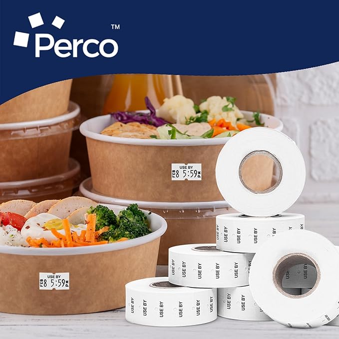Perco Use by 1 Line Labels - 4 Sleeves, 32,000 "Use by Labels for Perco Lite, X, Plus and Pro 1 Line Date Guns