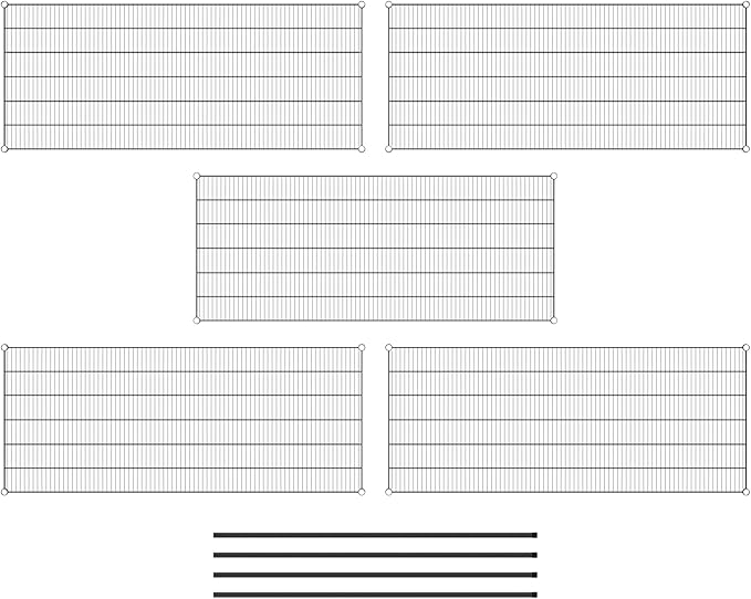 Commercial NSF Listed Black Epoxy Stationary Wire Shelving Kit 30" x 72" x 64", with 5 Shelves Perfect for Warehouse, Walk-in Refrigerator, Freezer, Grocery Store, Restaurant, Dishroom
