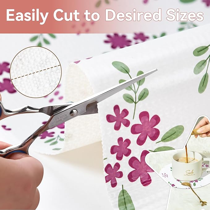 RAY STAR Shelf Liner, 18 Inch x 8 Feet Non Adhesive Purple Pink Floral Kitchen Cabinet Liner for Pantry Drawer Vanity, Strong Grip Non Slip Waterproof, Shelf Liners for Kitchen Cabinets Cupboard