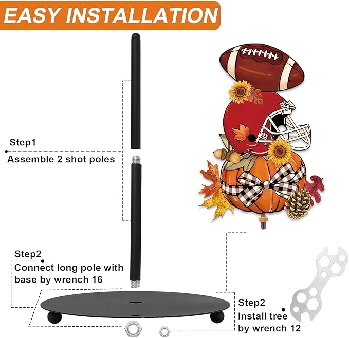 JarThenaAMCS Fall Paper Towel Holder Pumpkin Football Kitchen Decor Accessories Large Metal Towel Holder Stand for Autumn Thanksgiving Home Party Bathroom Countertop
