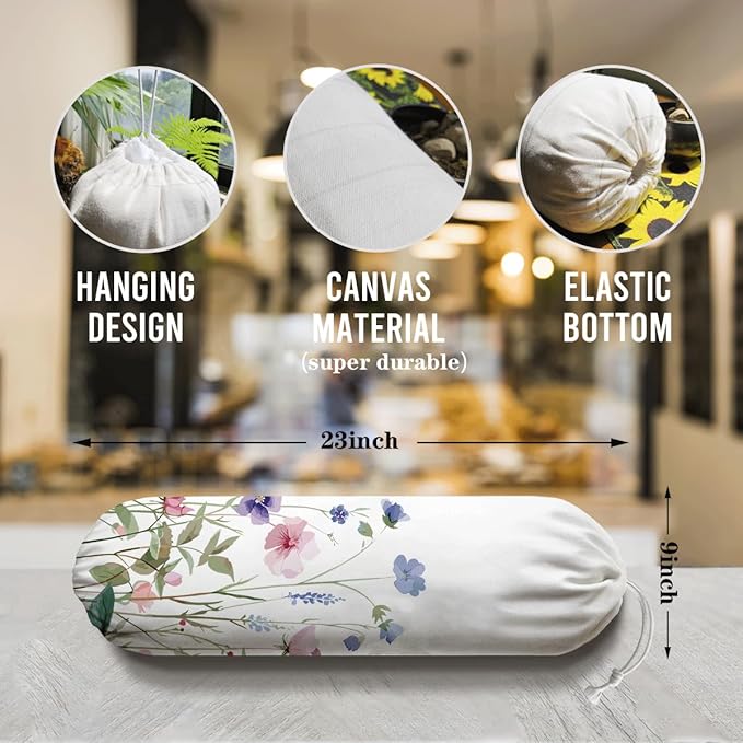 Aesthetic Bag Holder, Reusable Shopping Dispenser, Decorative Fabric Grocery Bag for Kitchen Pantry, Kitchen Housewarming Gifts for Women Family Friends Grandma Mom, bags-14