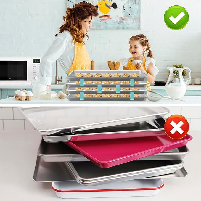 16Pcs Baking Sheet Stackers Set Space-Saving Tray Stackers Reusable Trays Stacking Holder Multipurpose Baking Tray Stackers for Freeze Dryer Trays 5x3x2.5 cm