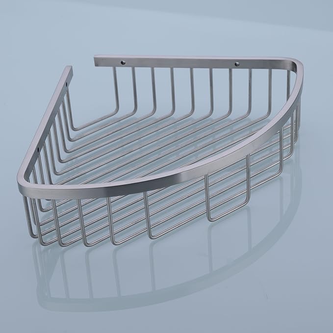 304 Stainless Steel Shower Caddy Corner Basket Shelf Bathroom Organizer Wall Mounted Storage, Brushed Nickel