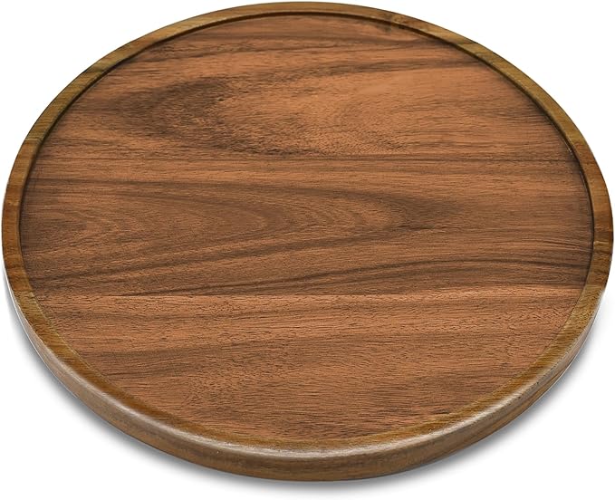 11" Acacia Wood Lazy Susan Organizer Kitchen Turntable for Cabinet Pantry Table Organization,2 Pack
