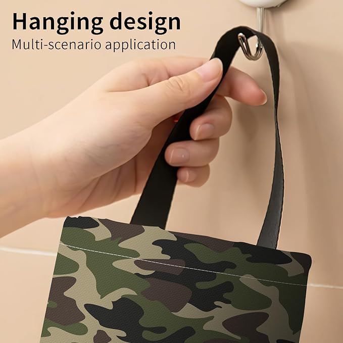 Plastic Bag Holder, Wall Mount Grocery Bag Organizer, Funny Hanging Trash Storage Dispenser for Home Kitchen Green Camouflage Camo