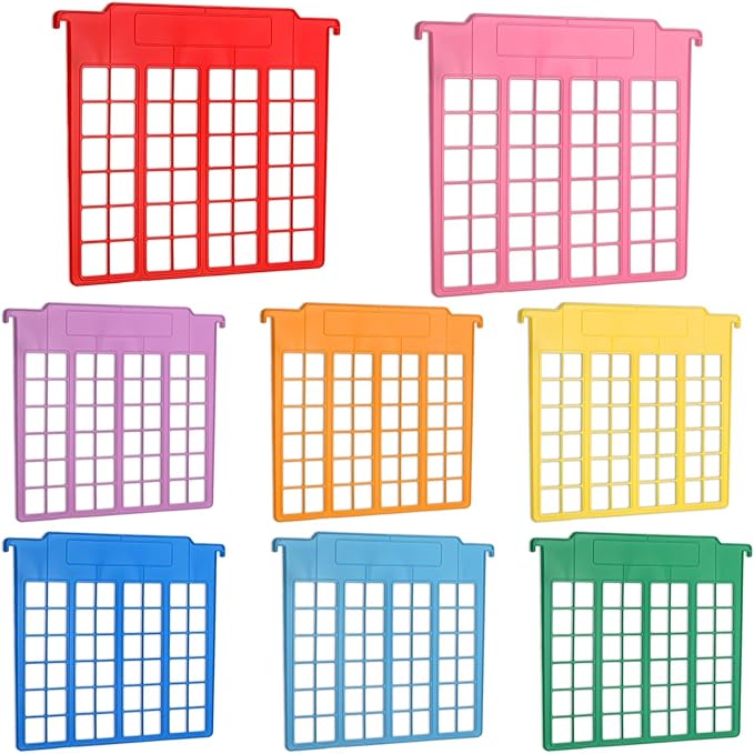 party greeting 8 Pack File and Folder Dividers 9x11.4 Inches Plastic Hanging Filing Cabinet Dividers Organizers Insertable File Separators Supplies for Office Drawer Organization (Rainbow)