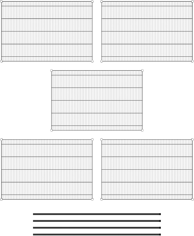 Commercial NSF Listed Black Epoxy Stationary Wire Shelving Kit 36" x 54" x 74", with 5 Shelves Perfect for Warehouse, Walk-in Refrigerator, Freezer, Grocery Store, Restaurant, Dishroom