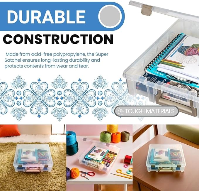 ArtBin Super Satchel 1 Compartment Box Clear Craft Organizer Storage Case