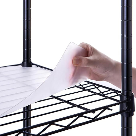 Poofzy Wire Shelf Liner 14" X 24", Non-Adhesive Plastic Shelf Liners for Wire Shelving, Waterproof Protector Mats (3PK, Clear)
