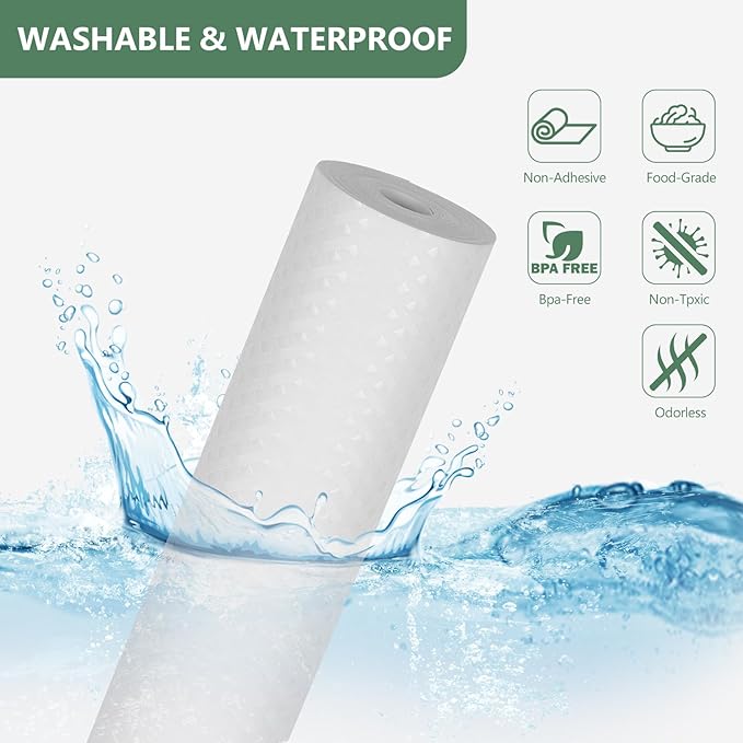 Origuuds Shelf Liners, Non-Adhesive Drawer Liner, Waterproof & Oil-Proof Kitchen Cabinet Cupboard Liner Plastic EVA Material BPA Free Fridge Liner Mats Paper Protector for Shelves (White/20in x 240in)