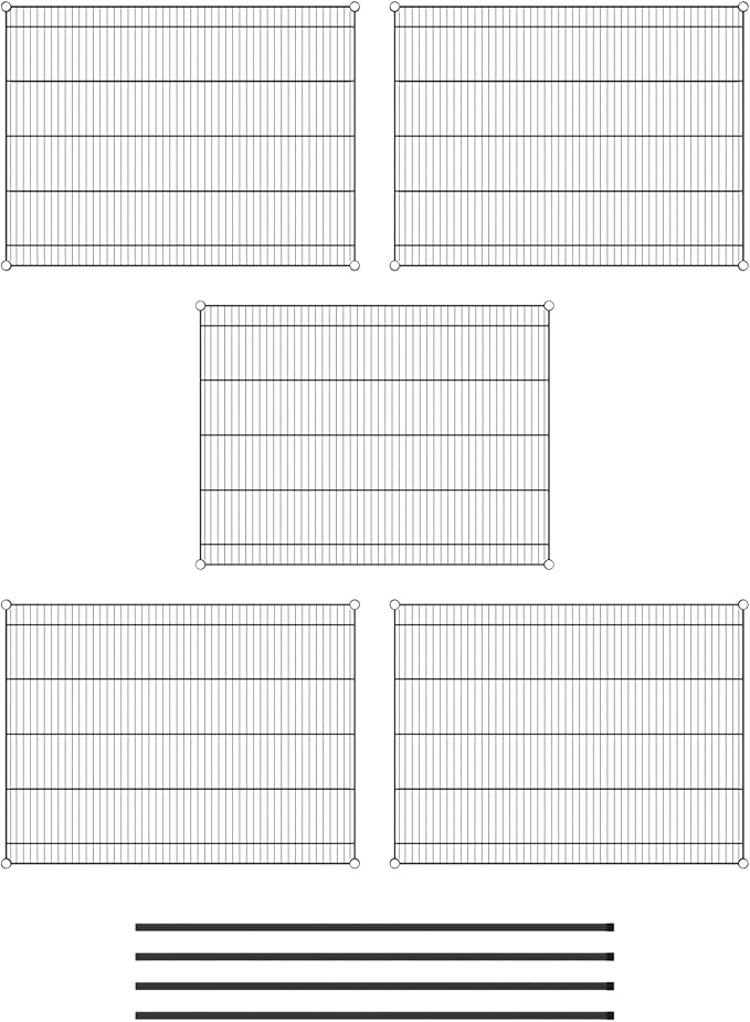 Commercial NSF Listed Black Epoxy Stationary Wire Shelving Kit 36" x 48" x 64", with 5 Shelves Perfect for Warehouse, Walk-in Refrigerator, Freezer, Grocery Store, Restaurant, Dishroom