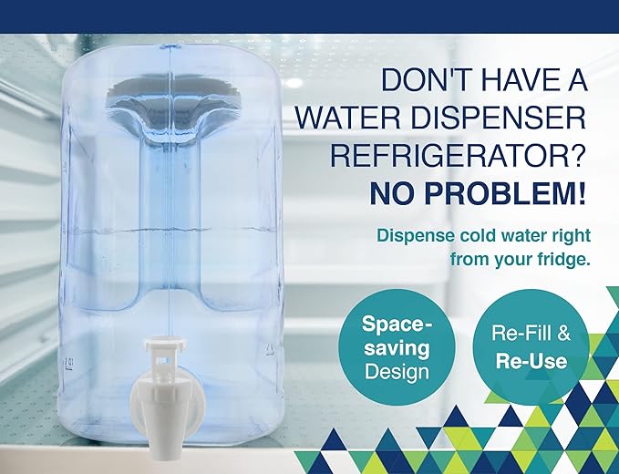 Arrow Home Products Oasis Drink Dispenser for Fridge, 2.5 Gallon - Plastic Beverage Dispenser with Spigot for Easy Dispensing - BPA Free Clear Plastic - Convenient Handle, Easy-Pour Spout